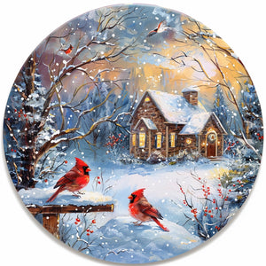 Beautiful Cardinals in the woods painting