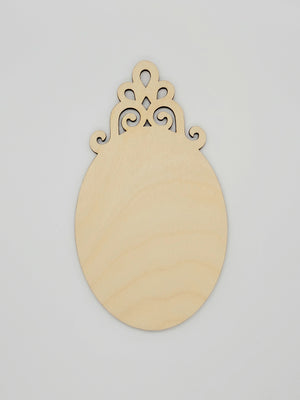 Ornament, Tall Oval Single Scroll