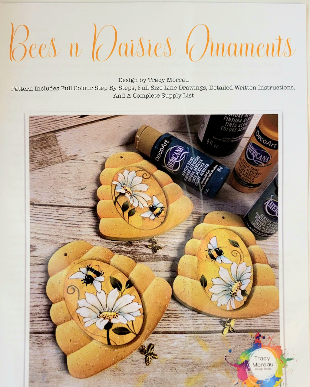 Bees n Daisies Ornaments by Tracy Moreau