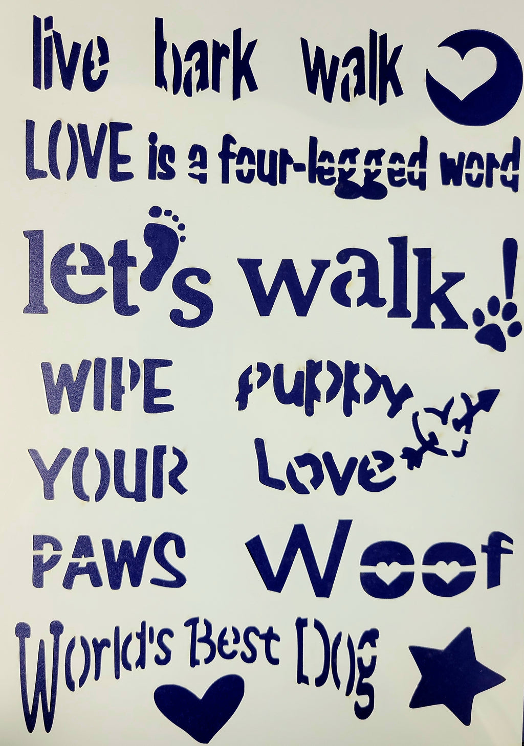 Stencil, World's Best Dog Text by Elaina Appleby