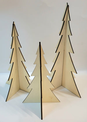 3-D Slat Wood Trees