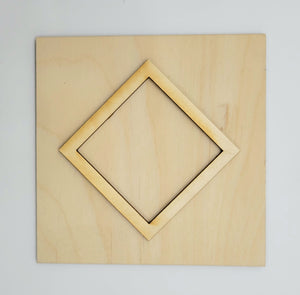 Square Cutout w/ Attached Diamond Frame