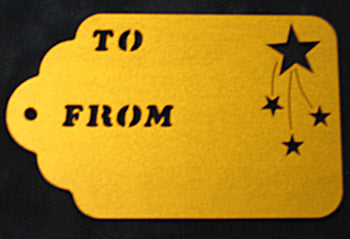 Gift Tag, Gold, To & From w/ Shooting Star