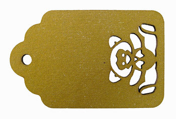 Gift Tag, Gold, Teddy Bear Cutout