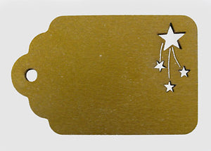 Gift Tag, Gold, Shooting Stars Cutout