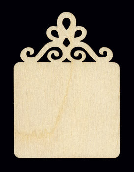 Ornament, Square w/ Scroll Top, Small