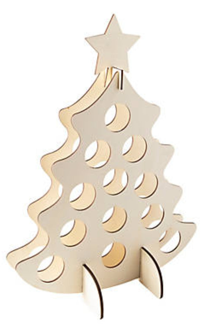 Wood Tree Bottle Countdown Advent Calendar